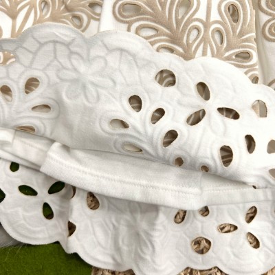 Vestido em Lese de Plantinhas - Off White